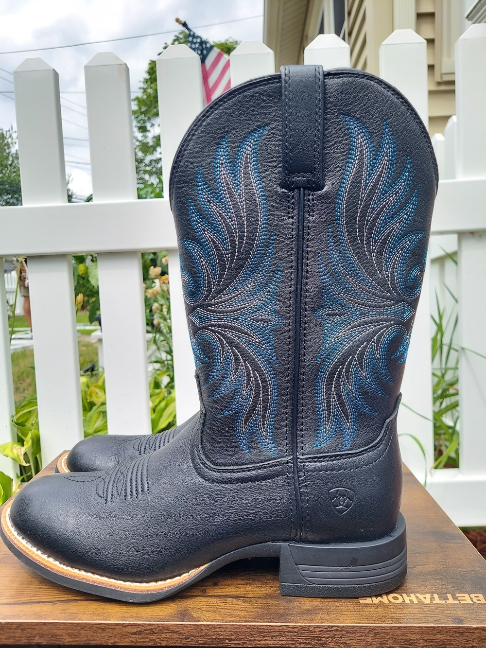 Ariat Ranahan Black Western Cowgirl Boots with Womens Size 9B NWT Rodeo Festival - Picture 2 of 16
